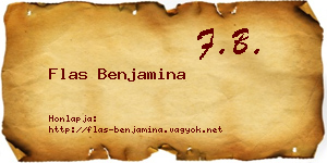 Flas Benjamina névjegykártya